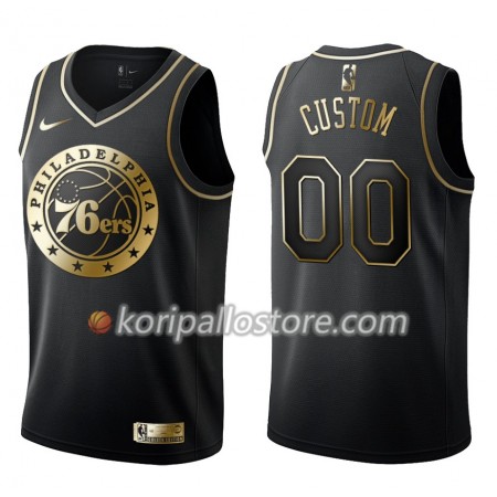 Philadelphia 76ers Custom Nike Musta Golden Edition Miesten Pelipaidat Swingman 
